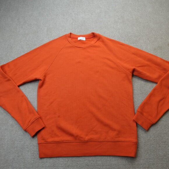 John Elliot Mens Sweater Medium Orange Solid Raglan Made in USA - Picture 1 of 11